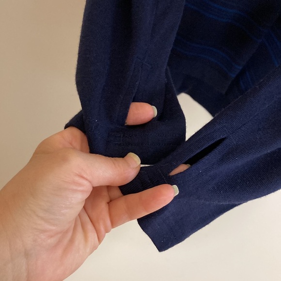 Icebreaker Shirt Mens Large Blue Merino Wool 260 Body Fit Long Sleeve Half Zip - Picture 9 of 12